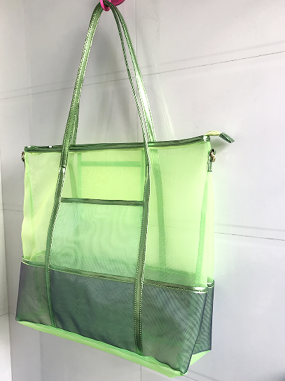 Neon Green Mesh Handbag