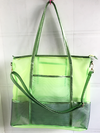 Neon Green Mesh Handbag