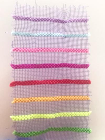 Purple Rainbow Mesh Fabric