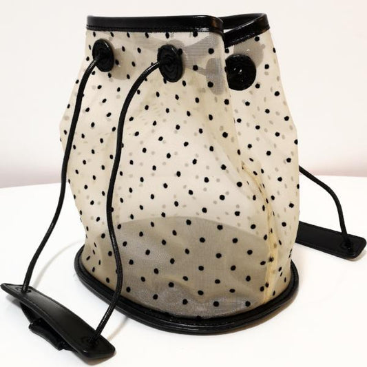 Polkadot Mesh Mini-Bucket bag
