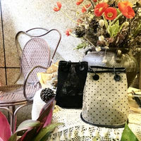Polkadot Mesh Mini-Bucket bag