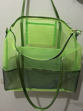 Neon Green Mesh Handbag
