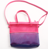 Pink & Purple Mesh Shopping Tote Bag
