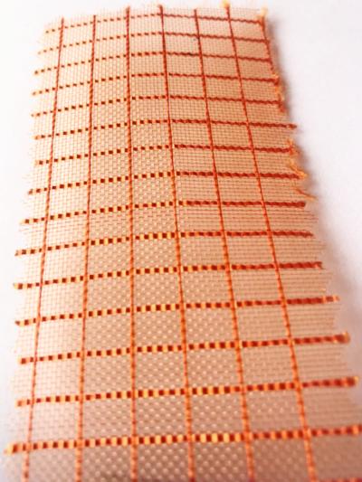 Orange Mesh Fabric (Squares)