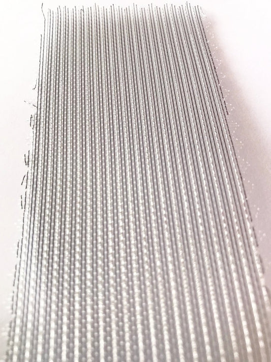 Silver Angelhair Mesh Fabric (Striped)