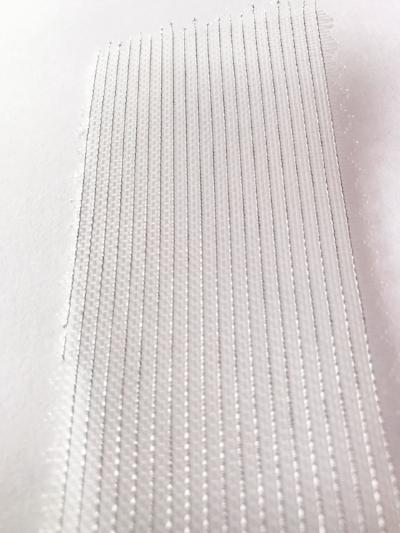 Silver Angelhair Mesh Fabric (Striped)