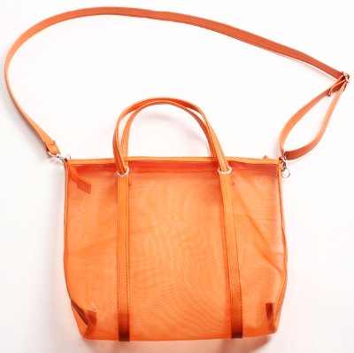 Sheer Orange Mesh Shopping Tote Bag