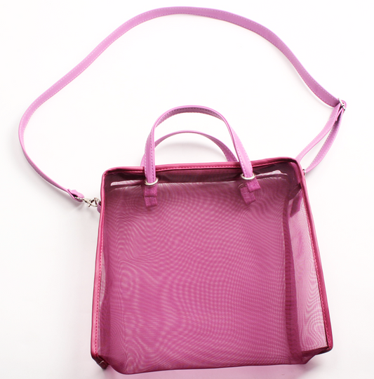 Purple Mesh Shopping Tote Bag