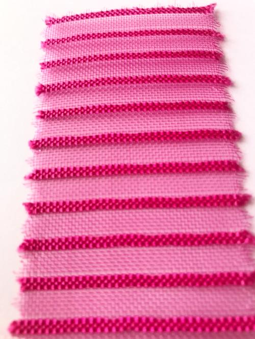 Pink Mesh Stripes Fabric. Custom-Bag Add-On