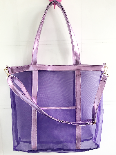 Purple Mesh Beach Purse