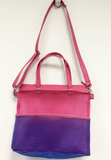 Pink & Purple Mesh Shopping Tote Bag