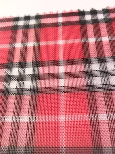 Red Plaid Mesh Fabric